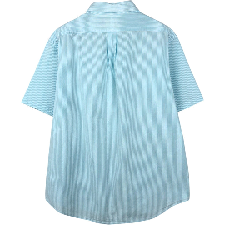 Ralph Lauren RALPH LAUREN Short-Sleeve Button-Down Striped Shirt, Men's Size XL (approx.) cotton Blue type light blue Vintage Second Hand