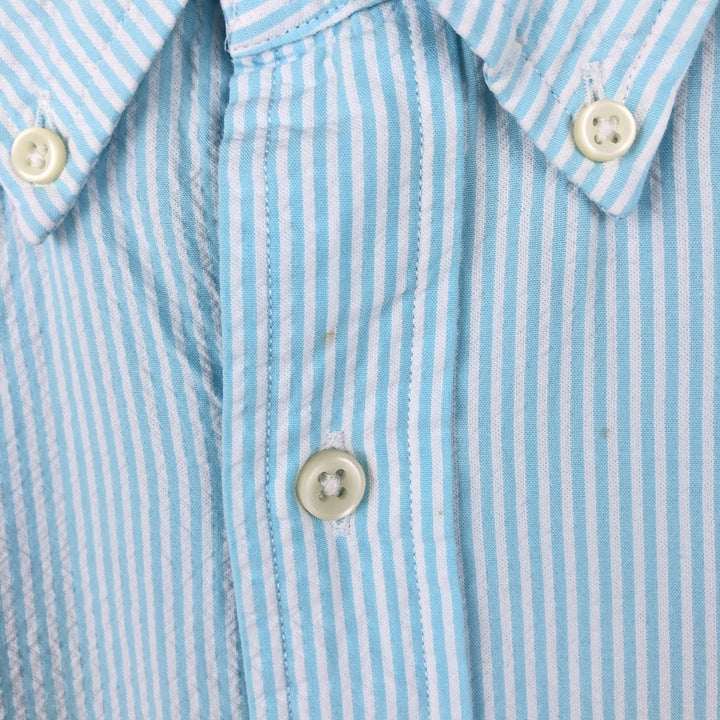 Ralph Lauren RALPH LAUREN Short-Sleeve Button-Down Striped Shirt, Men's Size XL (approx.) cotton Blue type light blue Vintage Second Hand