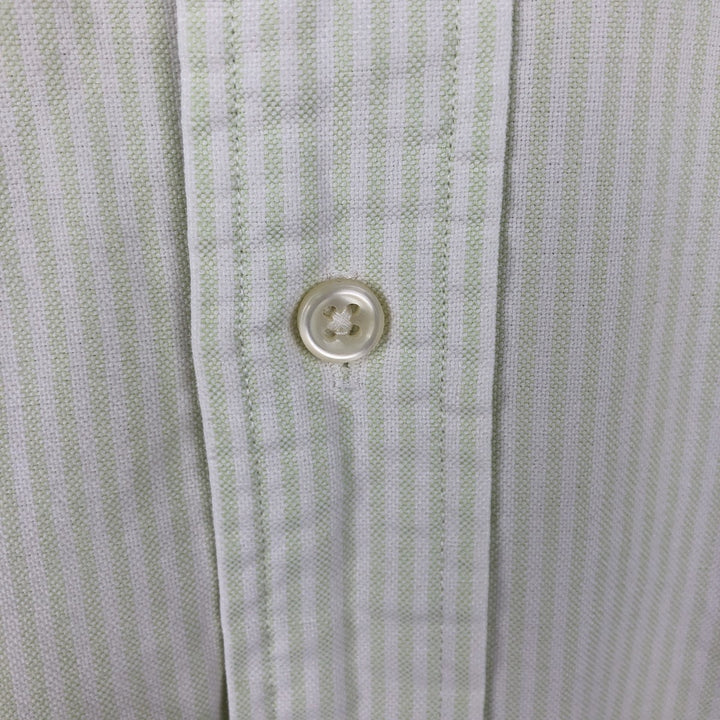 Ralph Lauren BIG SHIRT Short Sleeve Button Down Striped Shirt Men's L size cotton yellow type Vintage Second Hand
