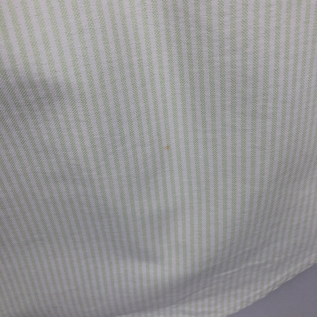 Ralph Lauren BIG SHIRT Short Sleeve Button Down Striped Shirt Men's L size cotton yellow type Vintage Second Hand