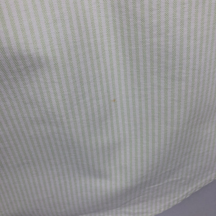 Ralph Lauren BIG SHIRT Short Sleeve Button Down Striped Shirt Men's L size cotton yellow type Vintage Second Hand