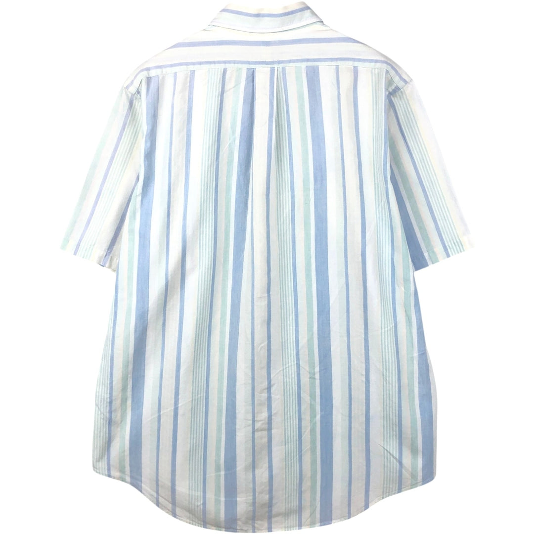 Ralph Lauren POLO COUNTRY Multi-Stripe Short-Sleeve Button-Down Striped Shirt, Men's Size XL (approx.) cotton white type Vintage Second Hand