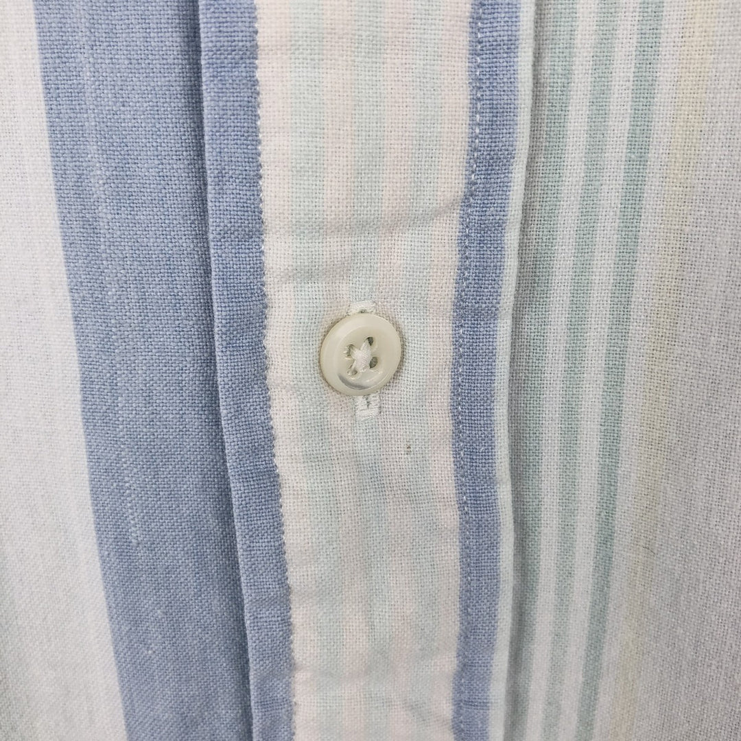 Ralph Lauren POLO COUNTRY Multi-Stripe Short-Sleeve Button-Down Striped Shirt, Men's Size XL (approx.) cotton white type Vintage Second Hand