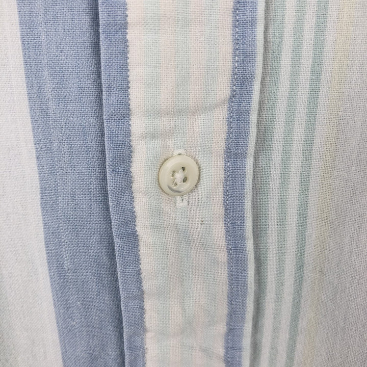 Ralph Lauren POLO COUNTRY Multi-Stripe Short-Sleeve Button-Down Striped Shirt, Men's Size XL (approx.) cotton white type Vintage Second Hand