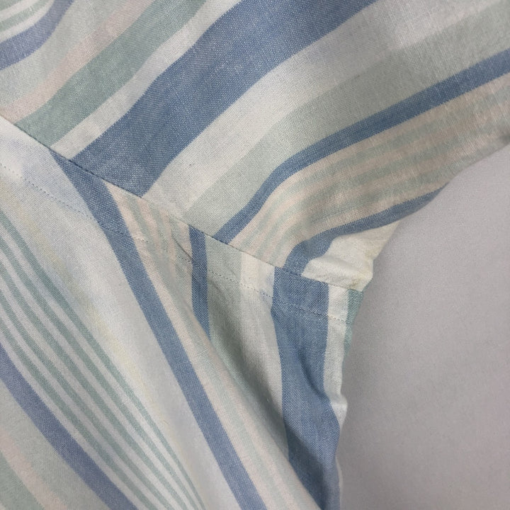 Ralph Lauren POLO COUNTRY Multi-Stripe Short-Sleeve Button-Down Striped Shirt, Men's Size XL (approx.) cotton white type Vintage Second Hand
