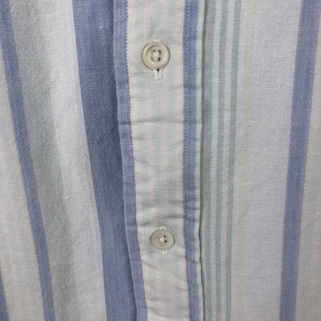 Ralph Lauren POLO COUNTRY Multi-Stripe Short-Sleeve Button-Down Striped Shirt, Men's Size XL (approx.) cotton white type Vintage Second Hand
