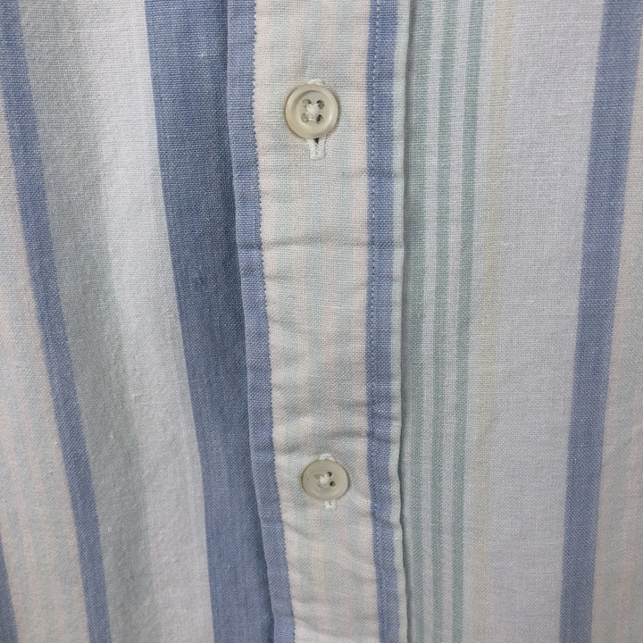 Ralph Lauren POLO COUNTRY Multi-Stripe Short-Sleeve Button-Down Striped Shirt, Men's Size XL (approx.) cotton white type Vintage Second Hand