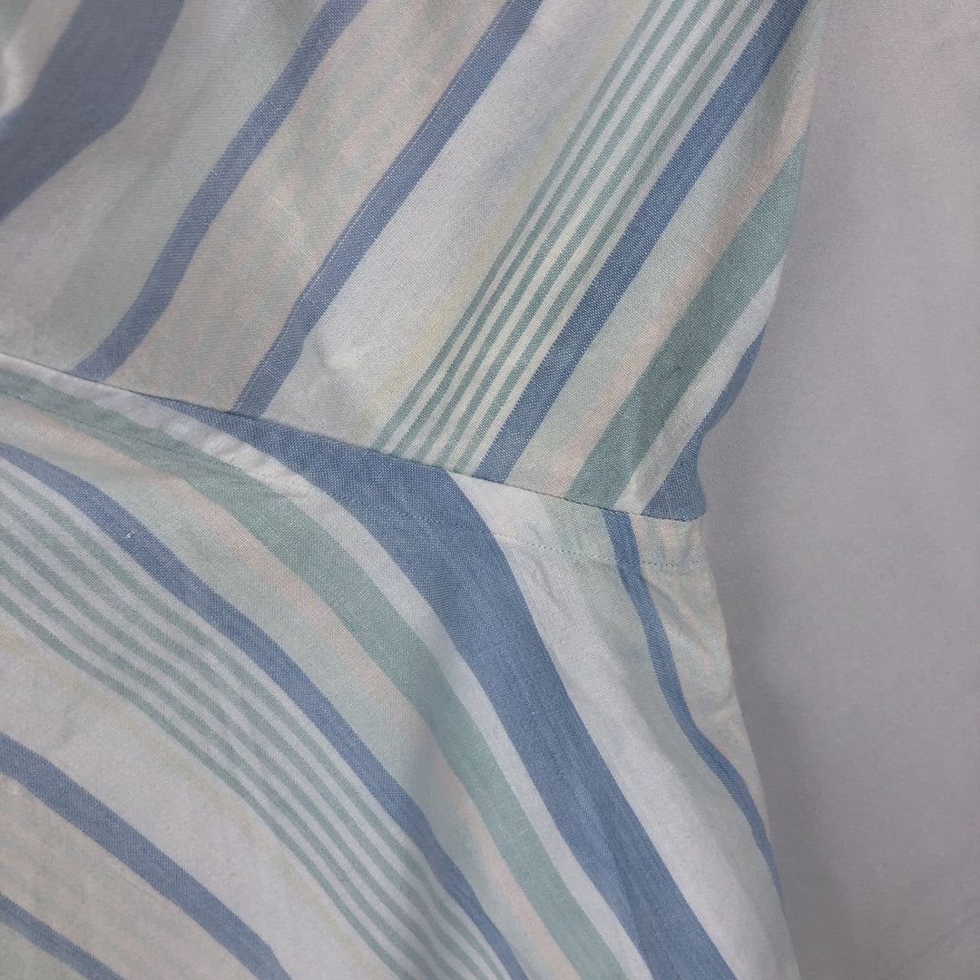 Ralph Lauren POLO COUNTRY Multi-Stripe Short-Sleeve Button-Down Striped Shirt, Men's Size XL (approx.) cotton white type Vintage Second Hand