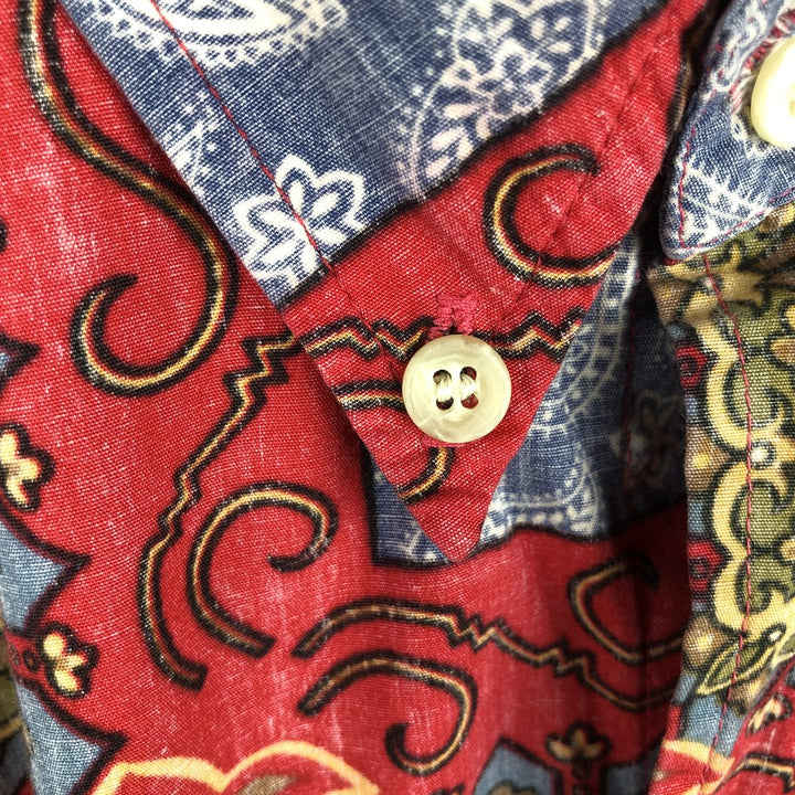 90'S Reyn Spooner Swimsuit Tag Bikini Tag All-Over Print Button-Down Hawaiian Aloha Shirt Box Shirt Men's XXL cotton red type Vintage Second Hand