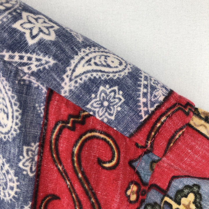 90'S Reyn Spooner Swimsuit Tag Bikini Tag All-Over Print Button-Down Hawaiian Aloha Shirt Box Shirt Men's XXL cotton red type Vintage Second Hand