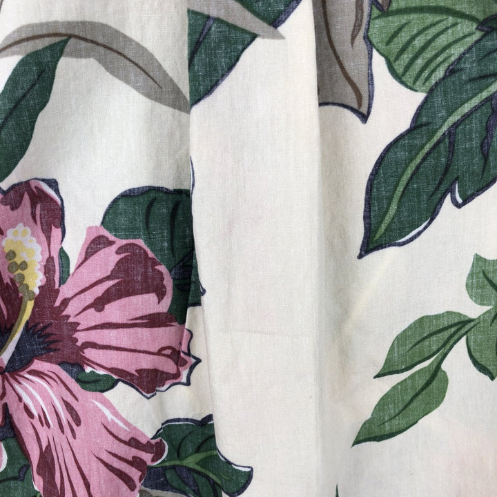 Reyn Spooner Commemorative Classics All-over Hibiscus Pattern Pullover Button-Down Aloha Shirt Boxy Shirt cotton unbleached Vintage Second Hand