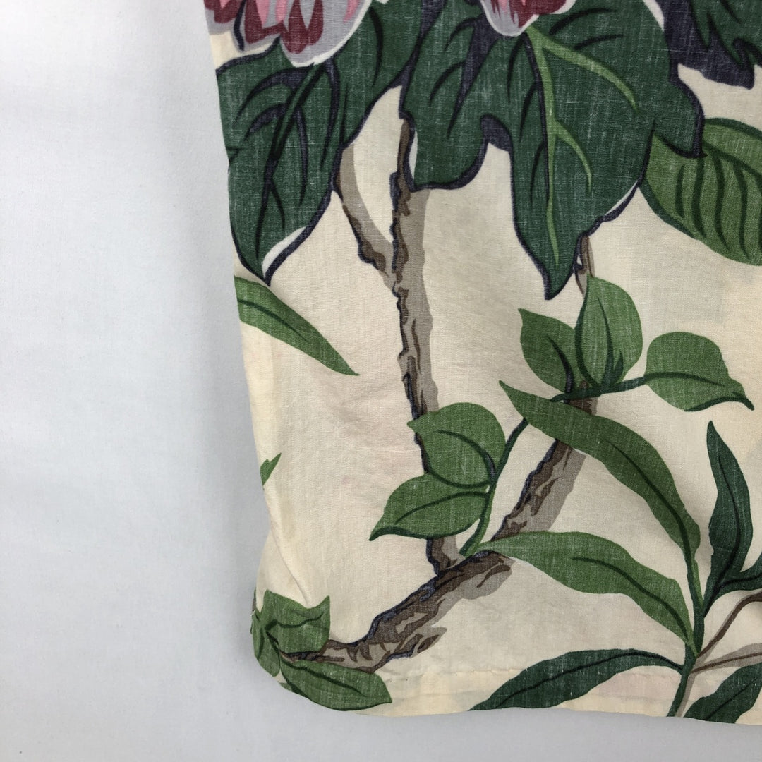 Reyn Spooner Commemorative Classics All-over Hibiscus Pattern Pullover Button-Down Aloha Shirt Boxy Shirt cotton unbleached Vintage Second Hand