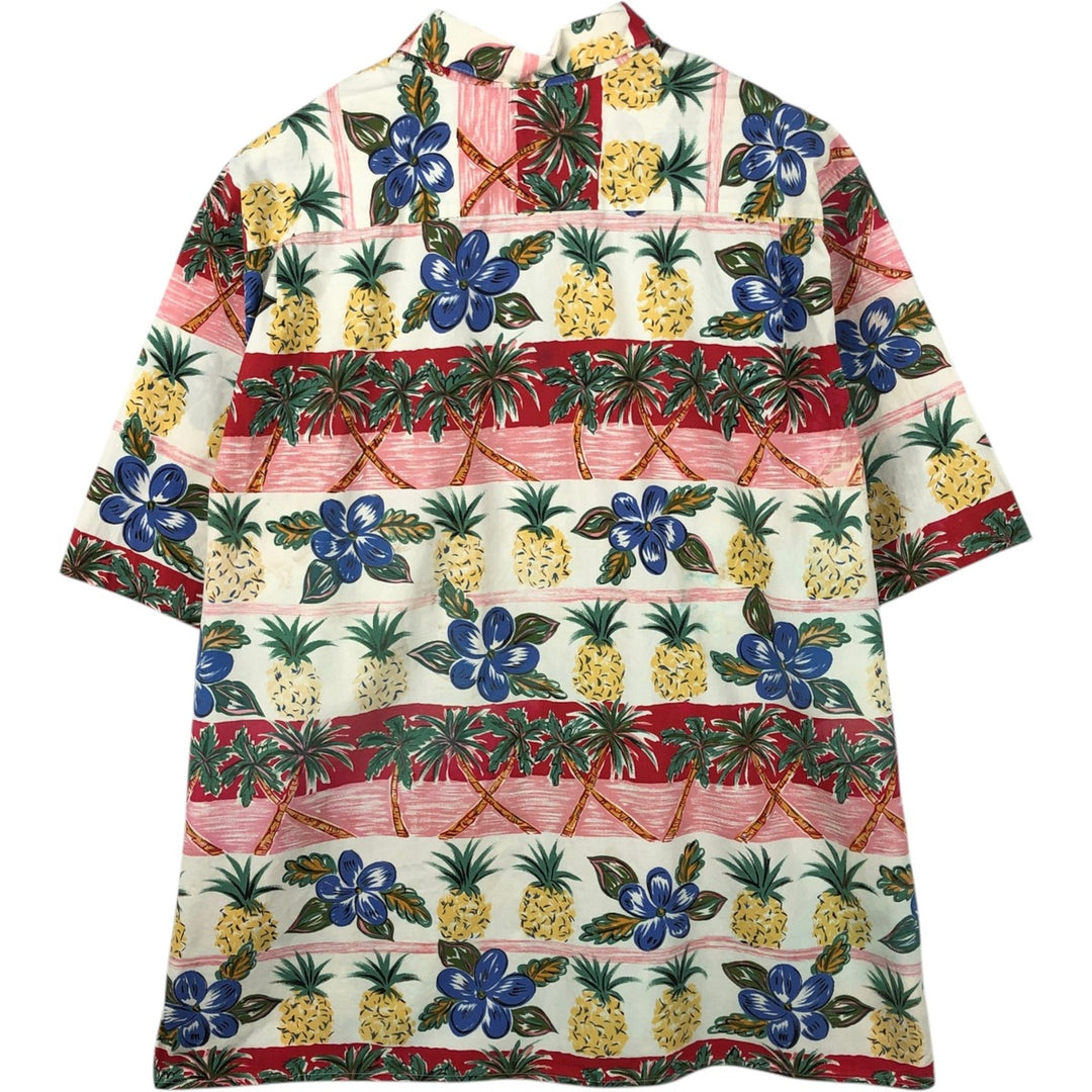 80s-90'S Reyn Spooner Diamond Head Tag All-Over Hawaiian Aloha Shirt Box Shirt Men's XXL cotton white type Vintage Second Hand