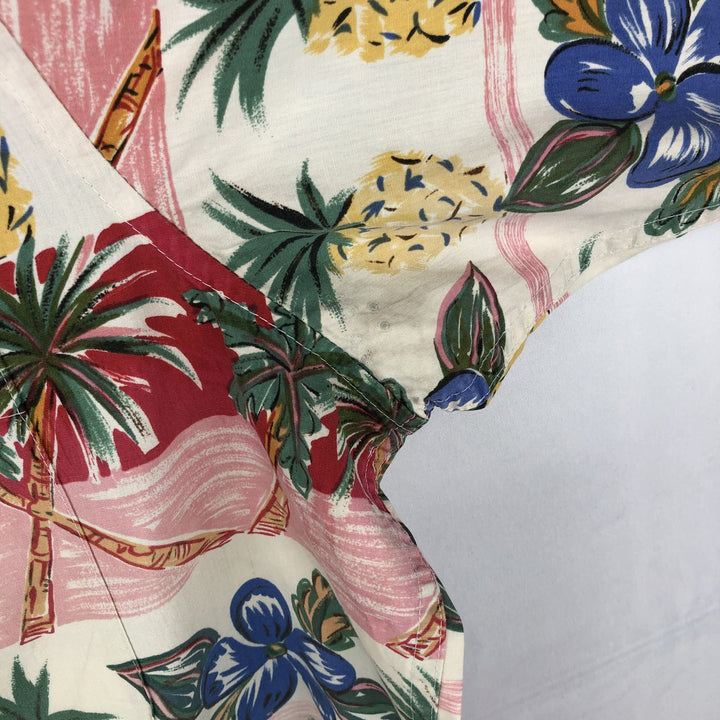 80s-90'S Reyn Spooner Diamond Head Tag All-Over Hawaiian Aloha Shirt Box Shirt Men's XXL cotton white type Vintage Second Hand