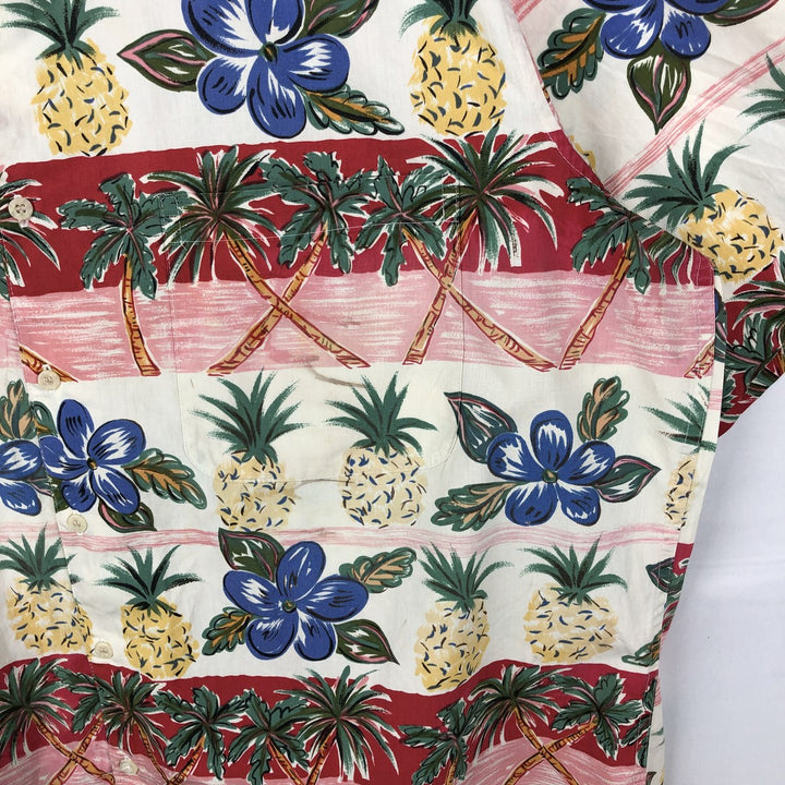 80s-90'S Reyn Spooner Diamond Head Tag All-Over Hawaiian Aloha Shirt Box Shirt Men's XXL cotton white type Vintage Second Hand