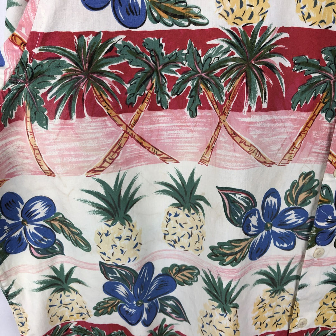 80s-90'S Reyn Spooner Diamond Head Tag All-Over Hawaiian Aloha Shirt Box Shirt Men's XXL cotton white type Vintage Second Hand