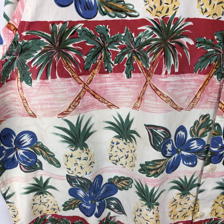 80s-90'S Reyn Spooner Diamond Head Tag All-Over Hawaiian Aloha Shirt Box Shirt Men's XXL cotton white type Vintage Second Hand