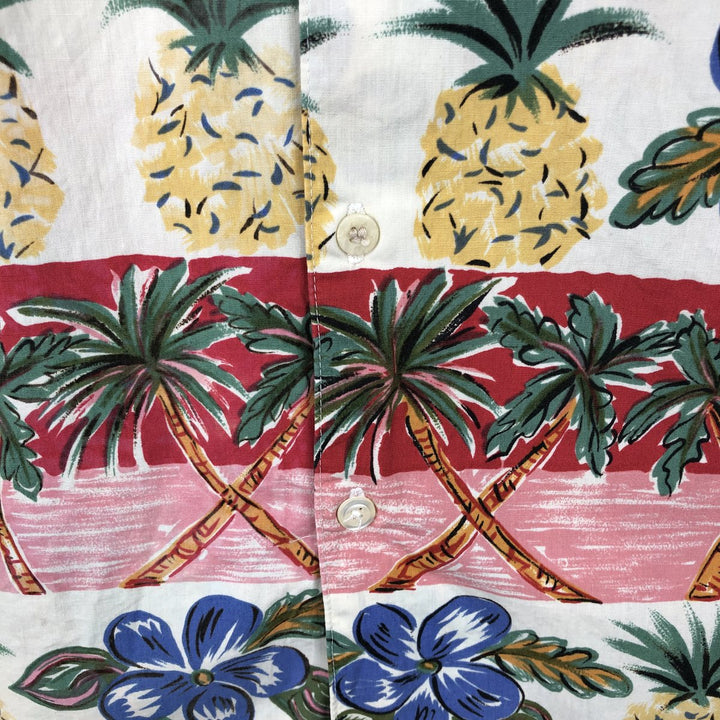 80s-90'S Reyn Spooner Diamond Head Tag All-Over Hawaiian Aloha Shirt Box Shirt Men's XXL cotton white type Vintage Second Hand