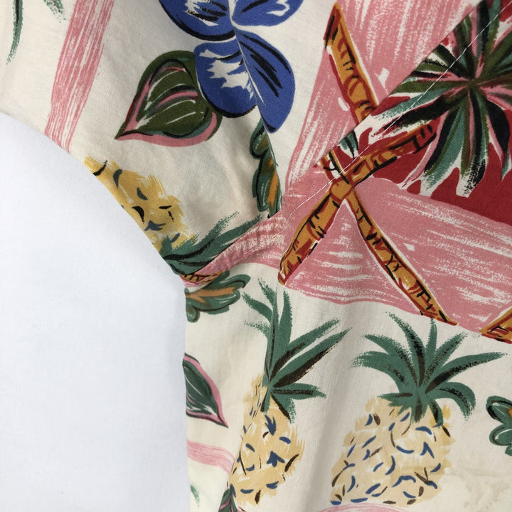80s-90'S Reyn Spooner Diamond Head Tag All-Over Hawaiian Aloha Shirt Box Shirt Men's XXL cotton white type Vintage Second Hand