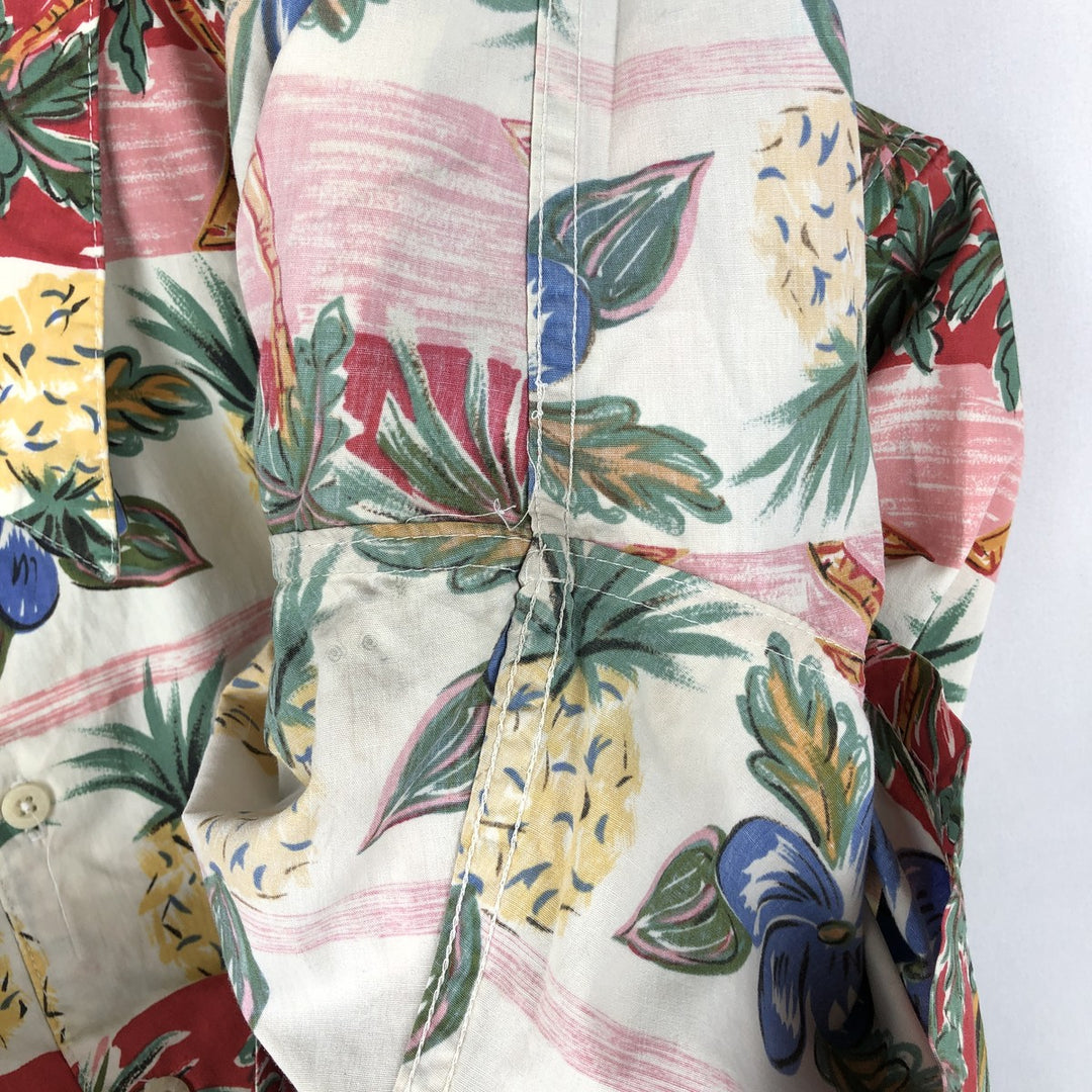 80s-90'S Reyn Spooner Diamond Head Tag All-Over Hawaiian Aloha Shirt Box Shirt Men's XXL cotton white type Vintage Second Hand