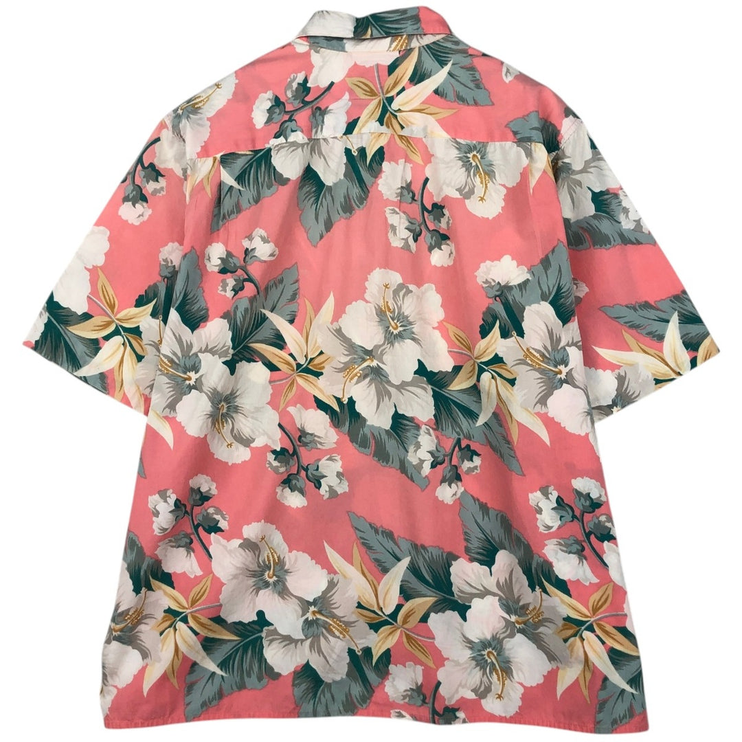 80s-90'S Reyn Spooner Diamond Head Tag All-over Hibiscus Pattern Aloha Shirt, Boxy Shirt, Men's XL (approx.) cotton pink type Vintage Second Hand