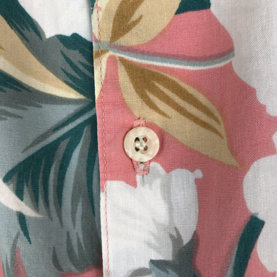 80s-90'S Reyn Spooner Diamond Head Tag All-over Hibiscus Pattern Aloha Shirt, Boxy Shirt, Men's XL (approx.) cotton pink type Vintage Second Hand