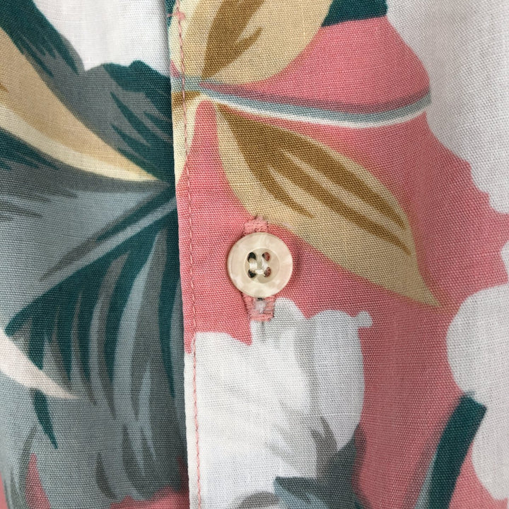 80s-90'S Reyn Spooner Diamond Head Tag All-over Hibiscus Pattern Aloha Shirt, Boxy Shirt, Men's XL (approx.) cotton pink type Vintage Second Hand