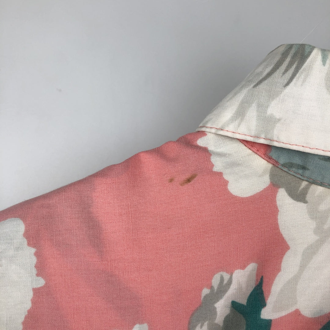 80s-90'S Reyn Spooner Diamond Head Tag All-over Hibiscus Pattern Aloha Shirt, Boxy Shirt, Men's XL (approx.) cotton pink type Vintage Second Hand