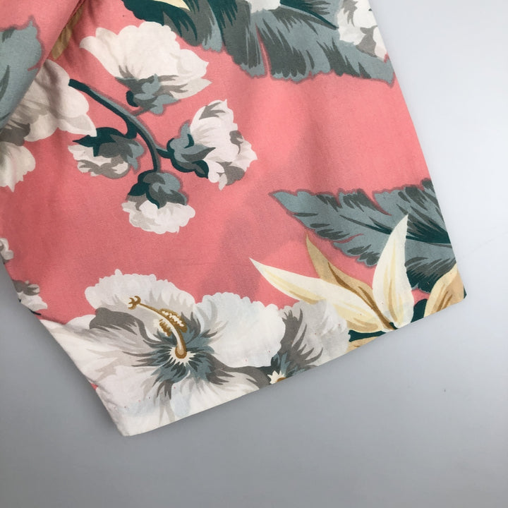 80s-90'S Reyn Spooner Diamond Head Tag All-over Hibiscus Pattern Aloha Shirt, Boxy Shirt, Men's XL (approx.) cotton pink type Vintage Second Hand