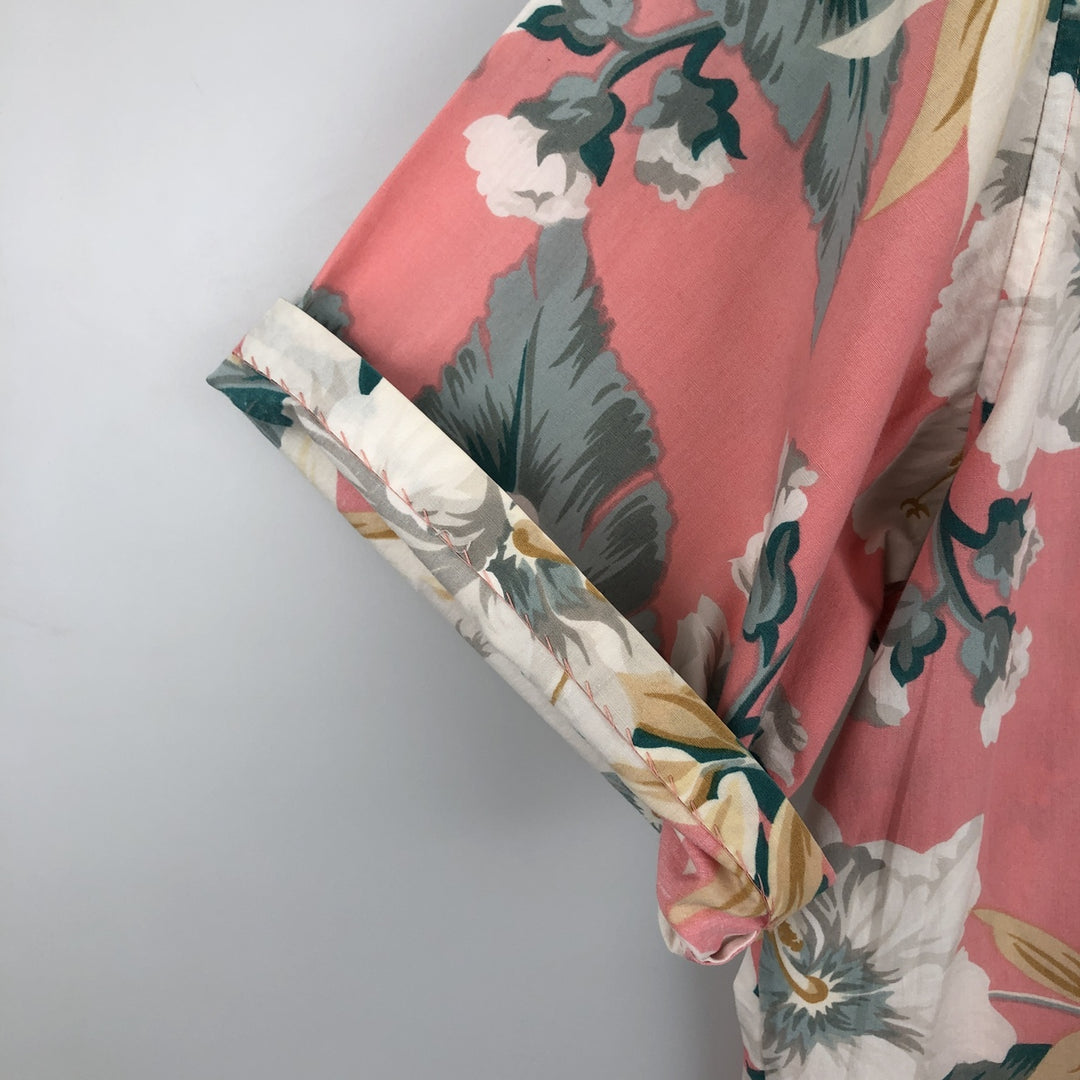 80s-90'S Reyn Spooner Diamond Head Tag All-over Hibiscus Pattern Aloha Shirt, Boxy Shirt, Men's XL (approx.) cotton pink type Vintage Second Hand