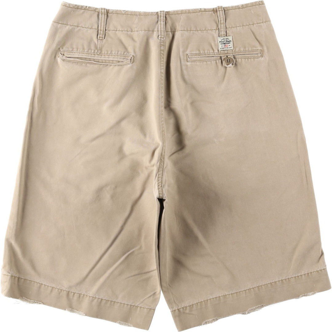 2000'S Ralph Lauren POLO JEANS COMPANY Chino Shorts, Men's Size W34 (approx.) cotton Beige type Vintage Second Hand