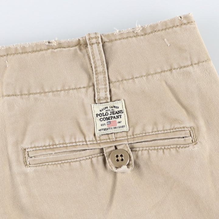 2000'S Ralph Lauren POLO JEANS COMPANY Chino Shorts, Men's Size W34 (approx.) cotton Beige type Vintage Second Hand