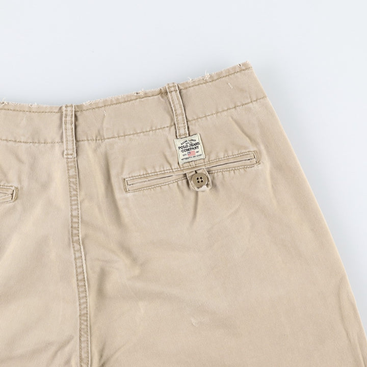 2000'S Ralph Lauren POLO JEANS COMPANY Chino Shorts, Men's Size W34 (approx.) cotton Beige type Vintage Second Hand