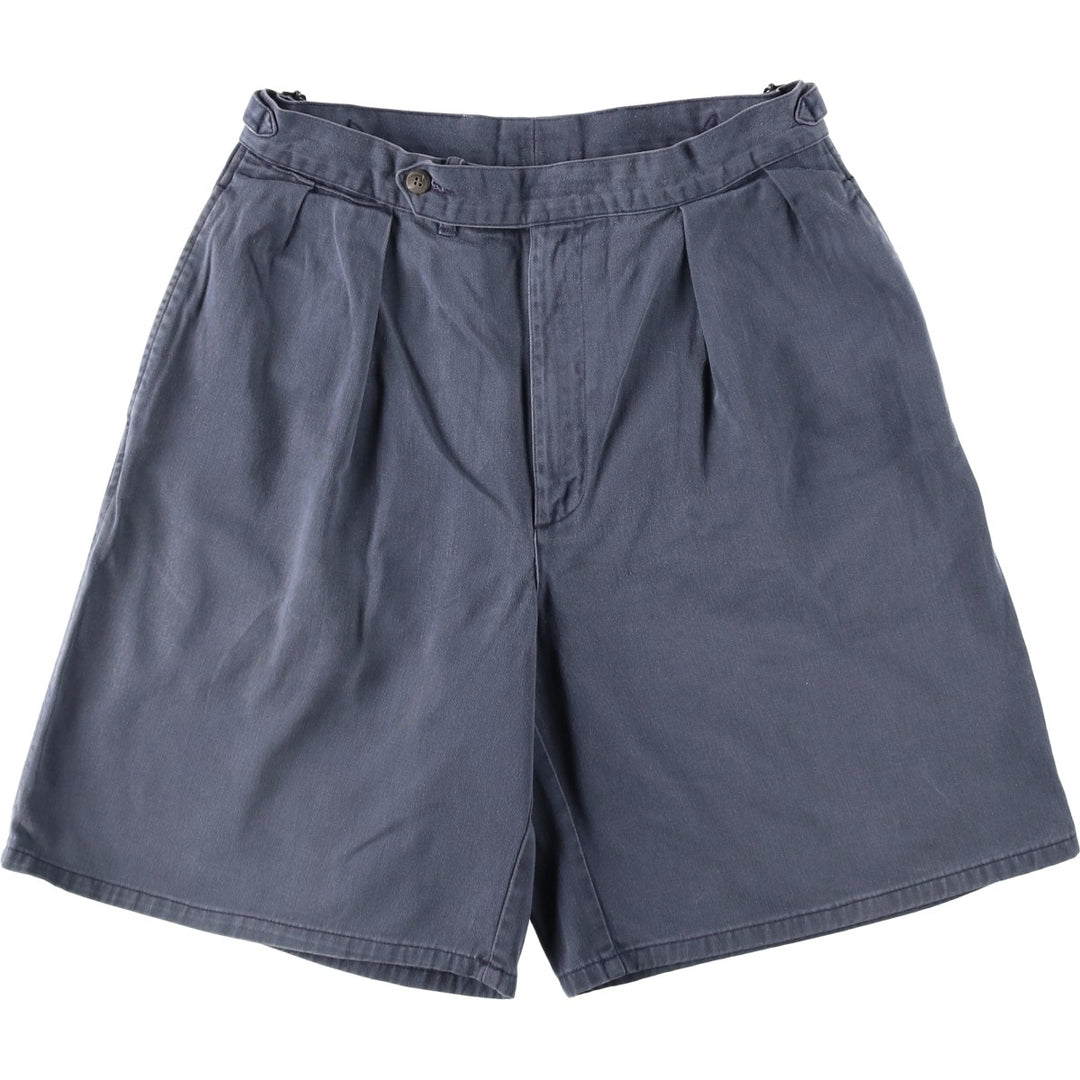 Ralph Lauren two-pleat chino shorts, men's size W31 (approx.) cotton navy blue type Vintage Second Hand
