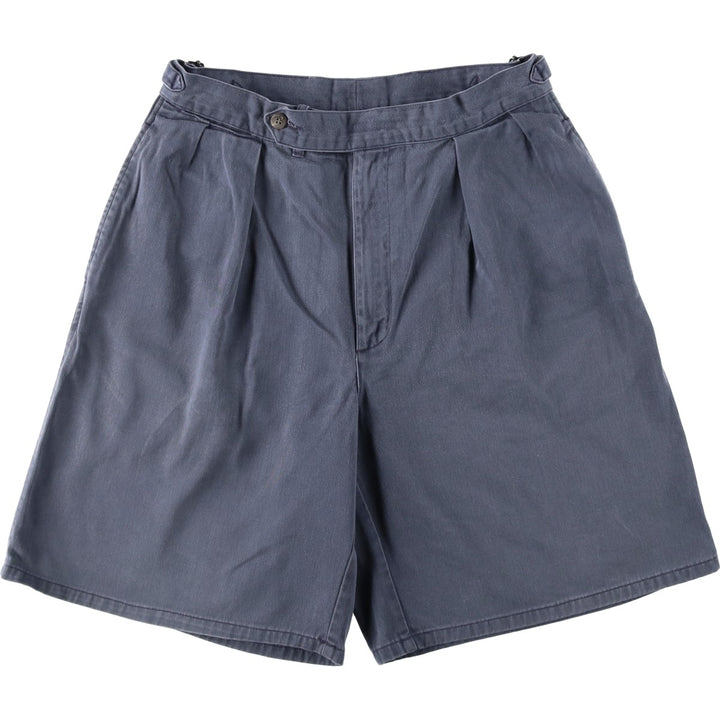 Ralph Lauren two-pleat chino shorts, men's size W31 (approx.) cotton navy blue type Vintage Second Hand