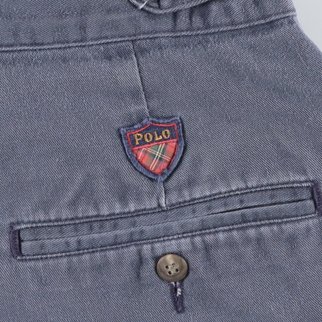 Ralph Lauren two-pleat chino shorts, men's size W31 (approx.) cotton navy blue type Vintage Second Hand