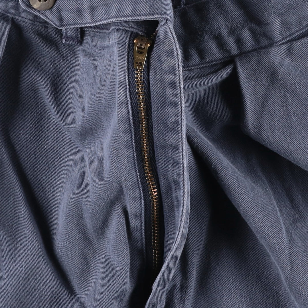 Ralph Lauren two-pleat chino shorts, men's size W31 (approx.) cotton navy blue type Vintage Second Hand