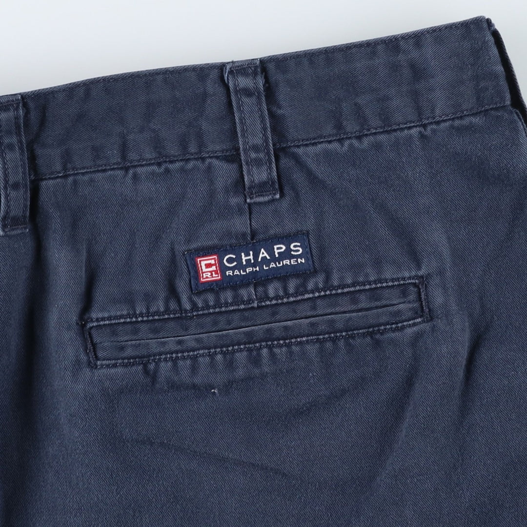Ralph Lauren CHAPS Two-Pleat Chino Shorts, Men's Size W36 (approx.) cotton navy blue type Vintage Second Hand
