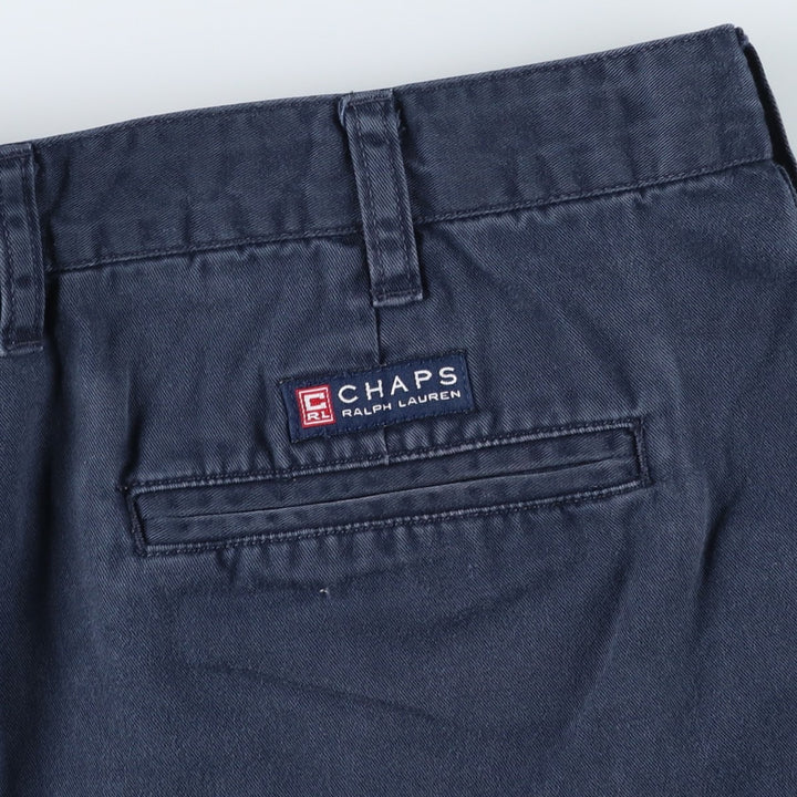 Ralph Lauren CHAPS Two-Pleat Chino Shorts, Men's Size W36 (approx.) cotton navy blue type Vintage Second Hand