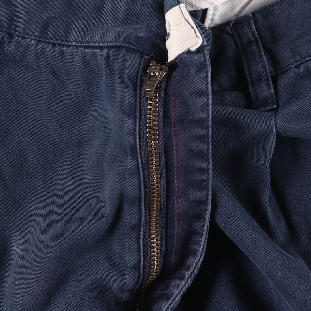 Ralph Lauren CHAPS Two-Pleat Chino Shorts, Men's Size W36 (approx.) cotton navy blue type Vintage Second Hand