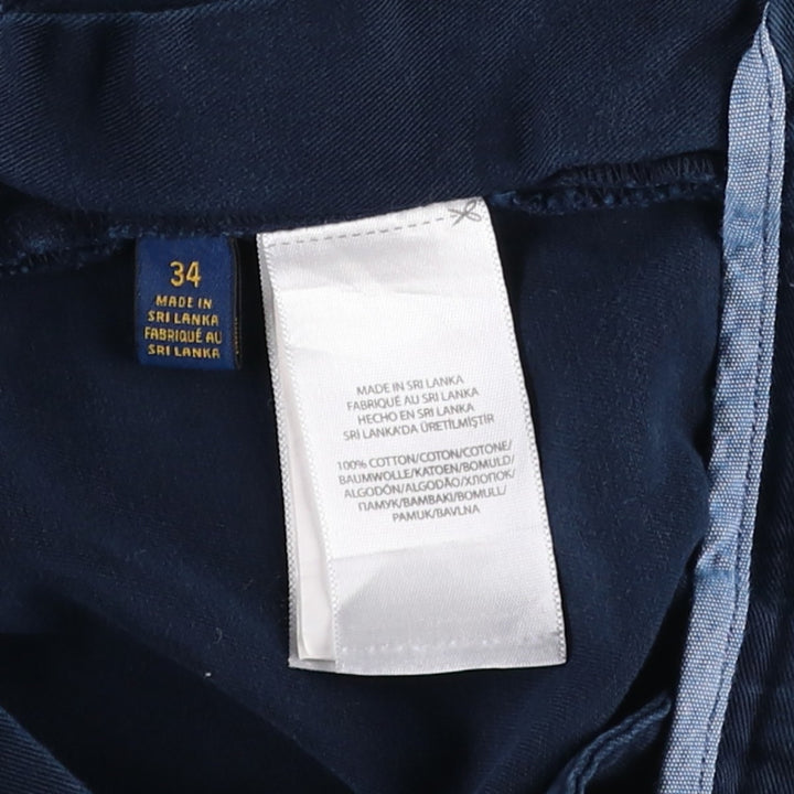 Ralph Lauren POLO RALPH LAUREN Classic Fit 9" Chino Shorts, Men's Size 36 cotton navy blue type Vintage Second Hand
