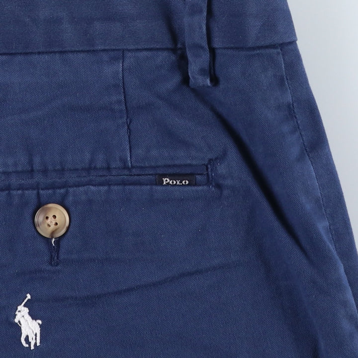 Ralph Lauren POLO RALPH LAUREN STRETCH CLASSIC FIT all-over print chino shorts, men's size W37 (approx.) cotton navy blue type Vintage Second Hand