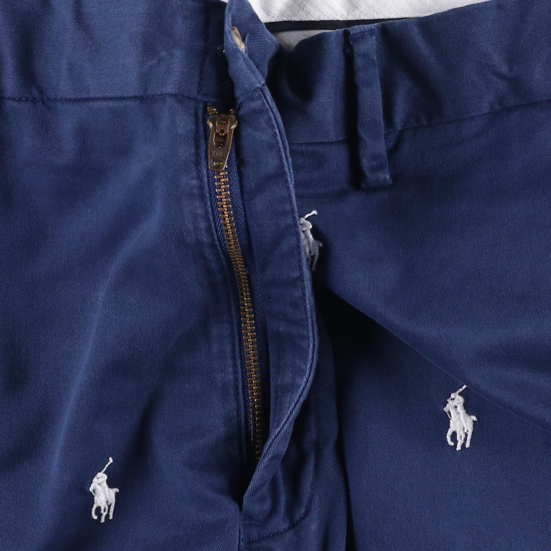 Ralph Lauren POLO RALPH LAUREN STRETCH CLASSIC FIT all-over print chino shorts, men's size W37 (approx.) cotton navy blue type Vintage Second Hand