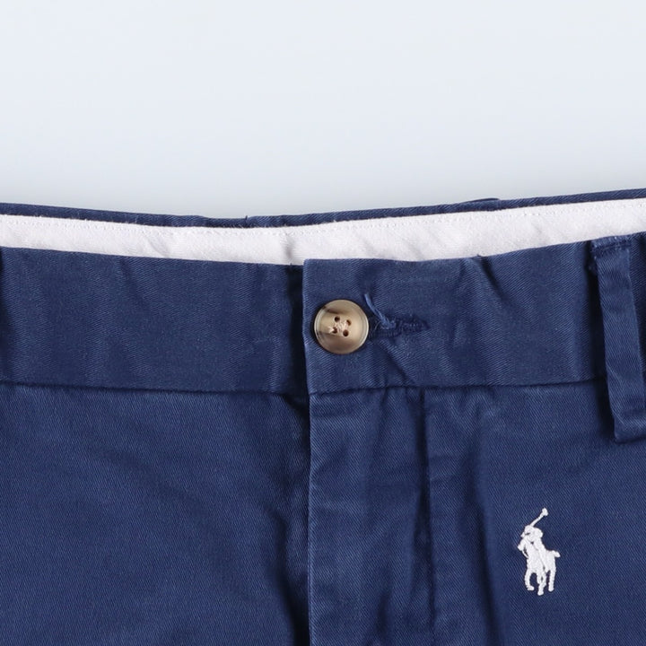 Ralph Lauren POLO RALPH LAUREN STRETCH CLASSIC FIT all-over print chino shorts, men's size W37 (approx.) cotton navy blue type Vintage Second Hand