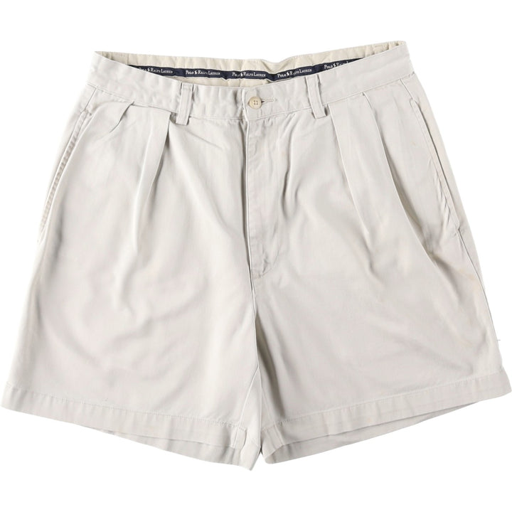 Ralph Lauren POLO RALPH LAUREN ANDREW SHORT Two-pleat Chino Shorts Men's Size W31 cotton ivory Vintage Second Hand