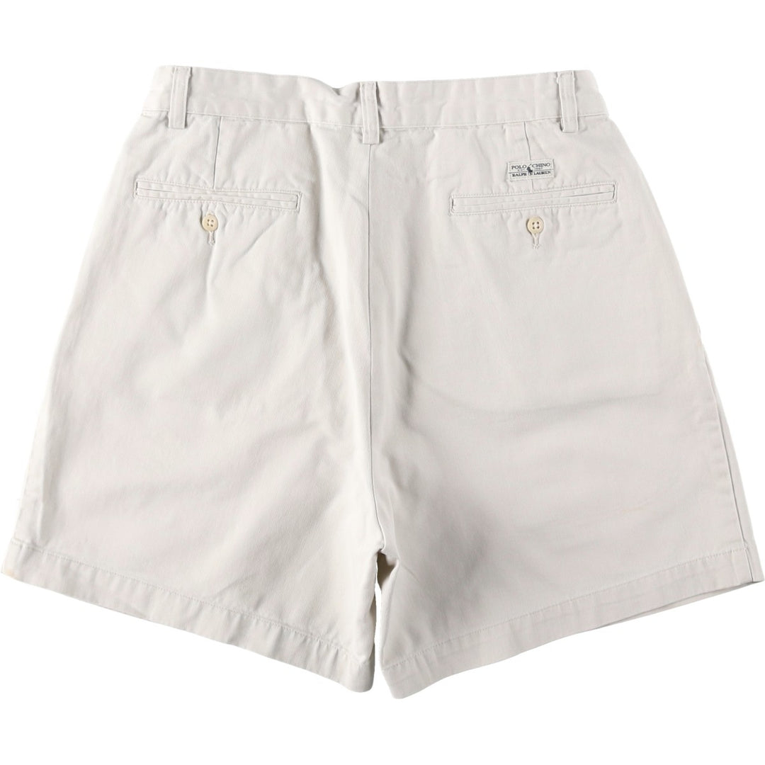 Ralph Lauren POLO RALPH LAUREN ANDREW SHORT Two-pleat Chino Shorts Men's Size W31 cotton ivory Vintage Second Hand