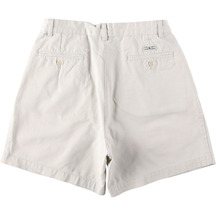 Ralph Lauren POLO RALPH LAUREN ANDREW SHORT Two-pleat Chino Shorts Men's Size W31 cotton ivory Vintage Second Hand
