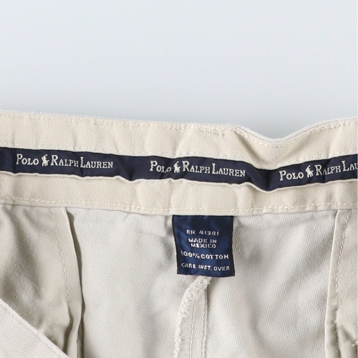 Ralph Lauren POLO RALPH LAUREN ANDREW SHORT Two-pleat Chino Shorts Men's Size W31 cotton ivory Vintage Second Hand