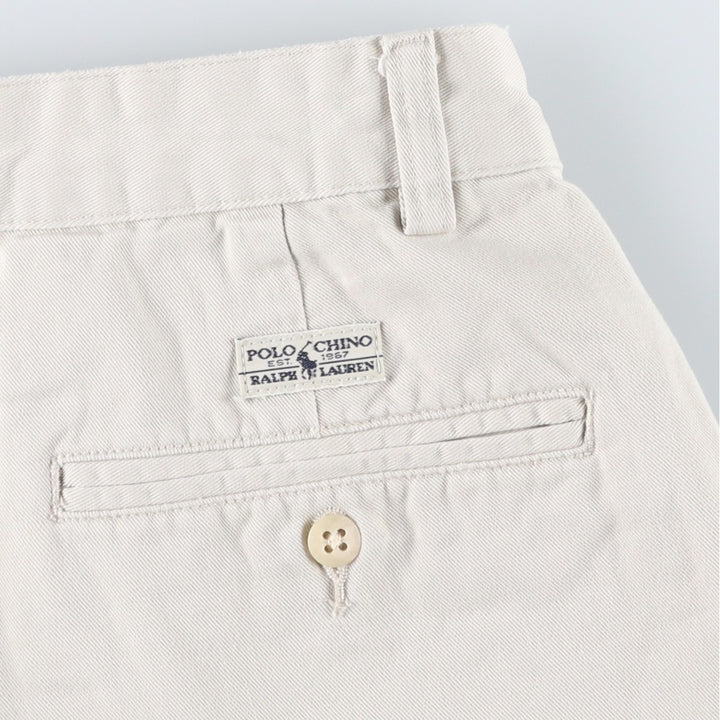 Ralph Lauren POLO RALPH LAUREN ANDREW SHORT Two-pleat Chino Shorts Men's Size W31 cotton ivory Vintage Second Hand