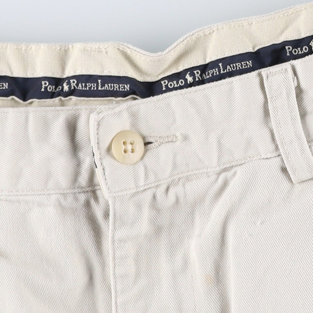 Ralph Lauren POLO RALPH LAUREN ANDREW SHORT Two-pleat Chino Shorts Men's Size W31 cotton ivory Vintage Second Hand